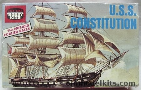 Life-Like USS Constitution Frigate - With Molded Furled Sails - Ex-Pyro, B313-90 plastic model kit
